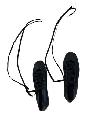 ⭐️ Fashion Black Lace-Up ballet style flats- size 42